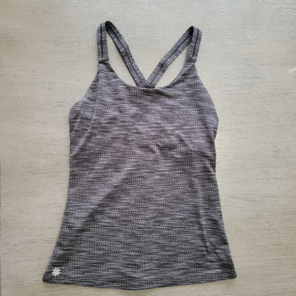 Athleta Black & Grey Racerback Tank‎ Top Size M